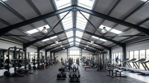 modern gym interior clear span