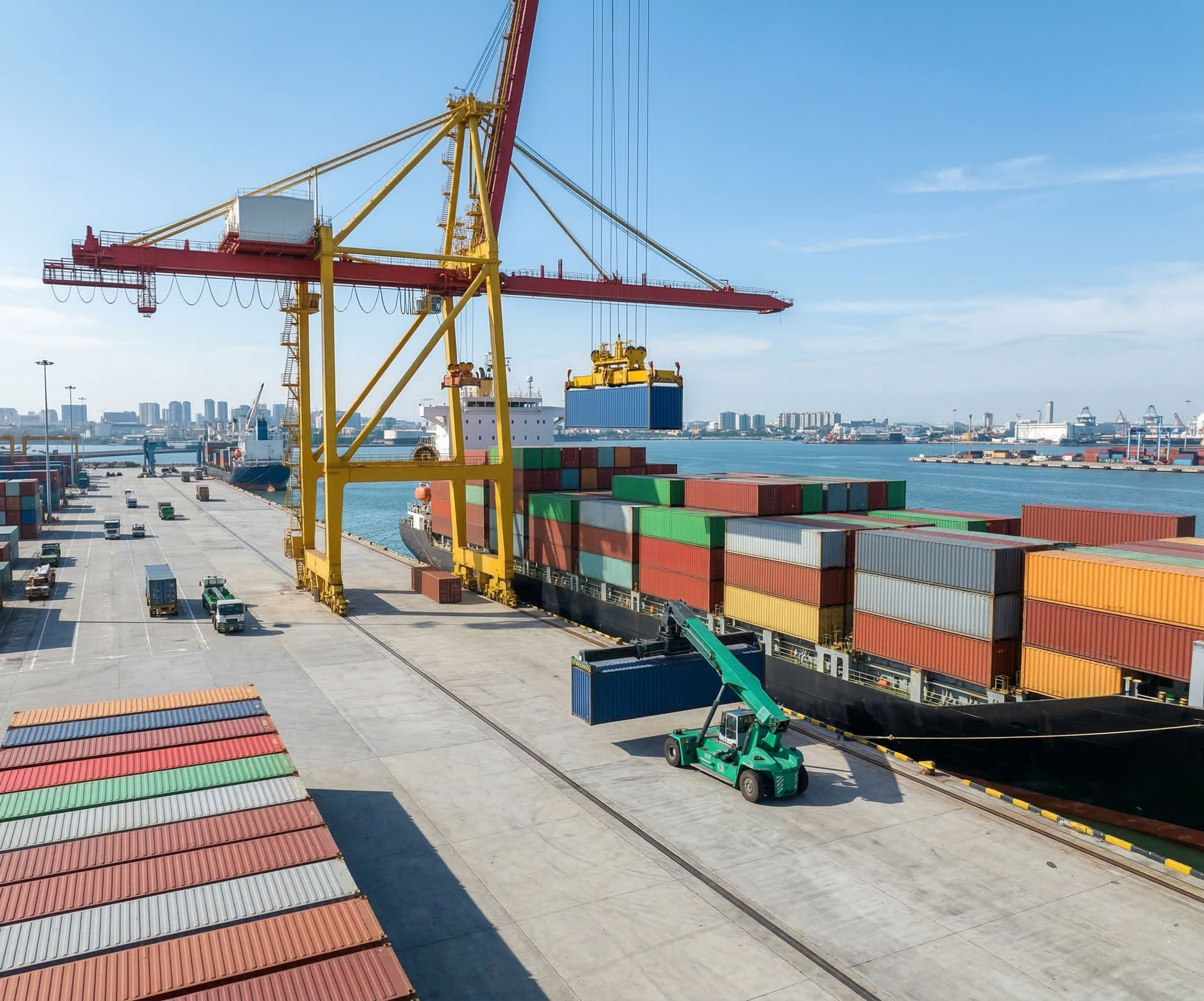 Container shipment arranged by a steel structure cow shed supplier for exporting prefabricated livestock building materials to overseas farm projects.