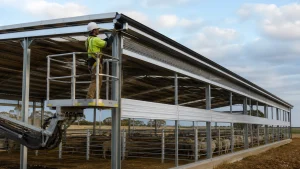 Installer checks effective eaves inlet and weathered ridge outlet details.